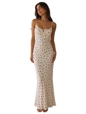 Réalisation Par Strawberry Print Silk Slip Maxi Dress S